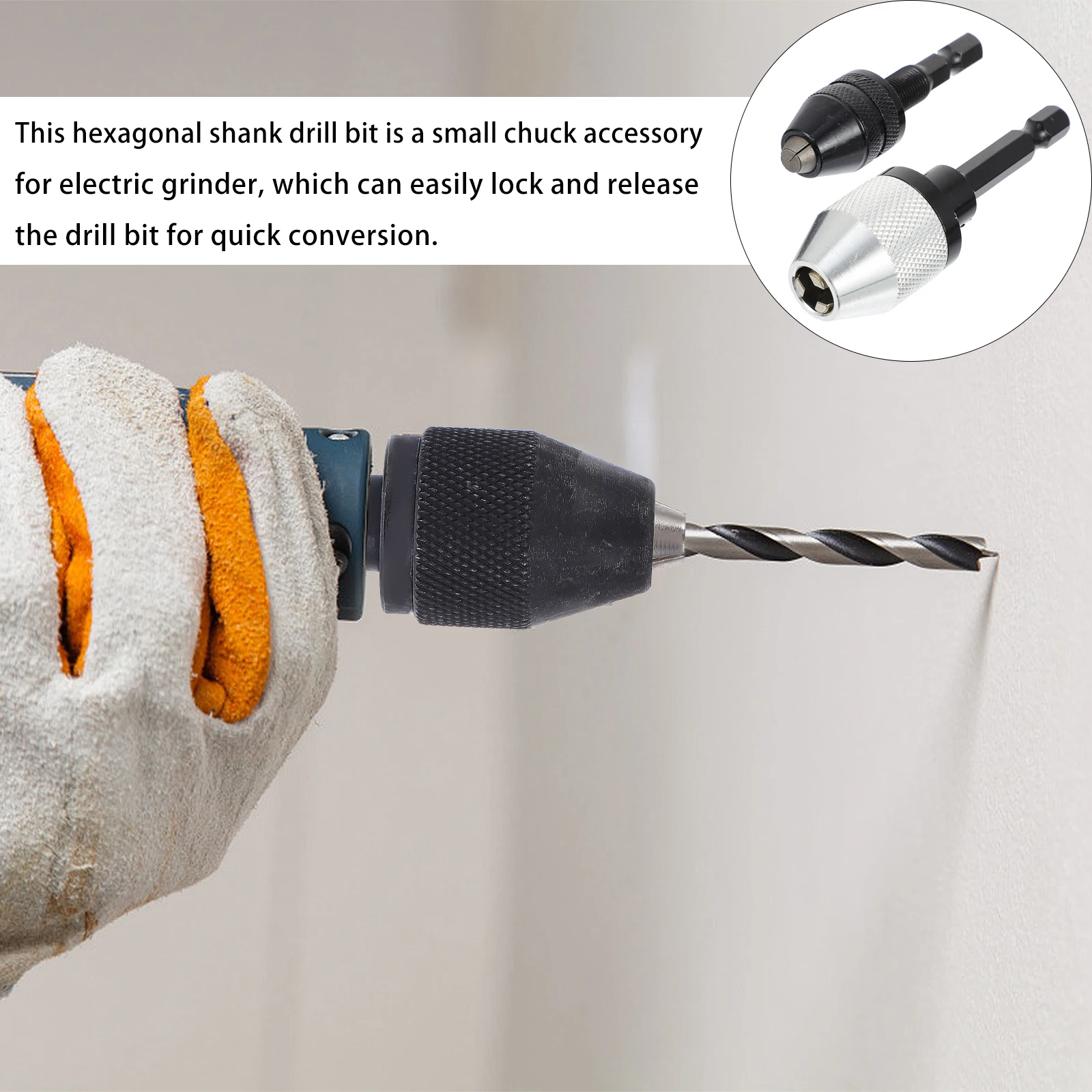 

2Pcs Drill Chuck Adapter Fast Change Easy Install Drill Bit Tool for Impact Drills Cars Garages Warehouses Homes