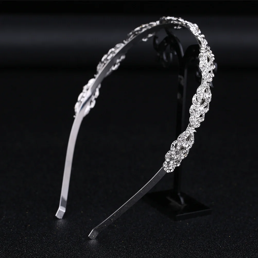 

Rhinestone Crown Headband Silver Crystal Hair Hoop For Bridal Wedding Party Festival Photography Daily Wear Hair Accessory