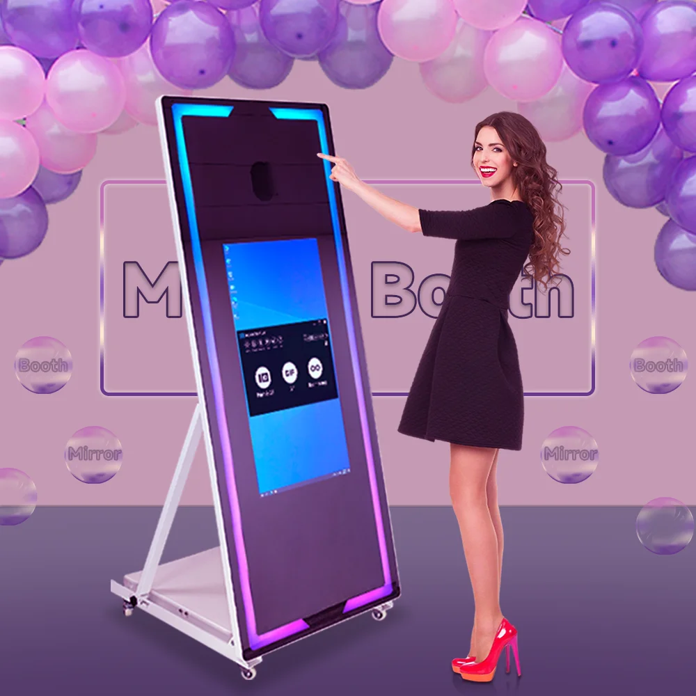 Touch Screen Mirror Photobooth Portable  45 65 inch Magic Photo Booth Machine For Wedding Party Activity