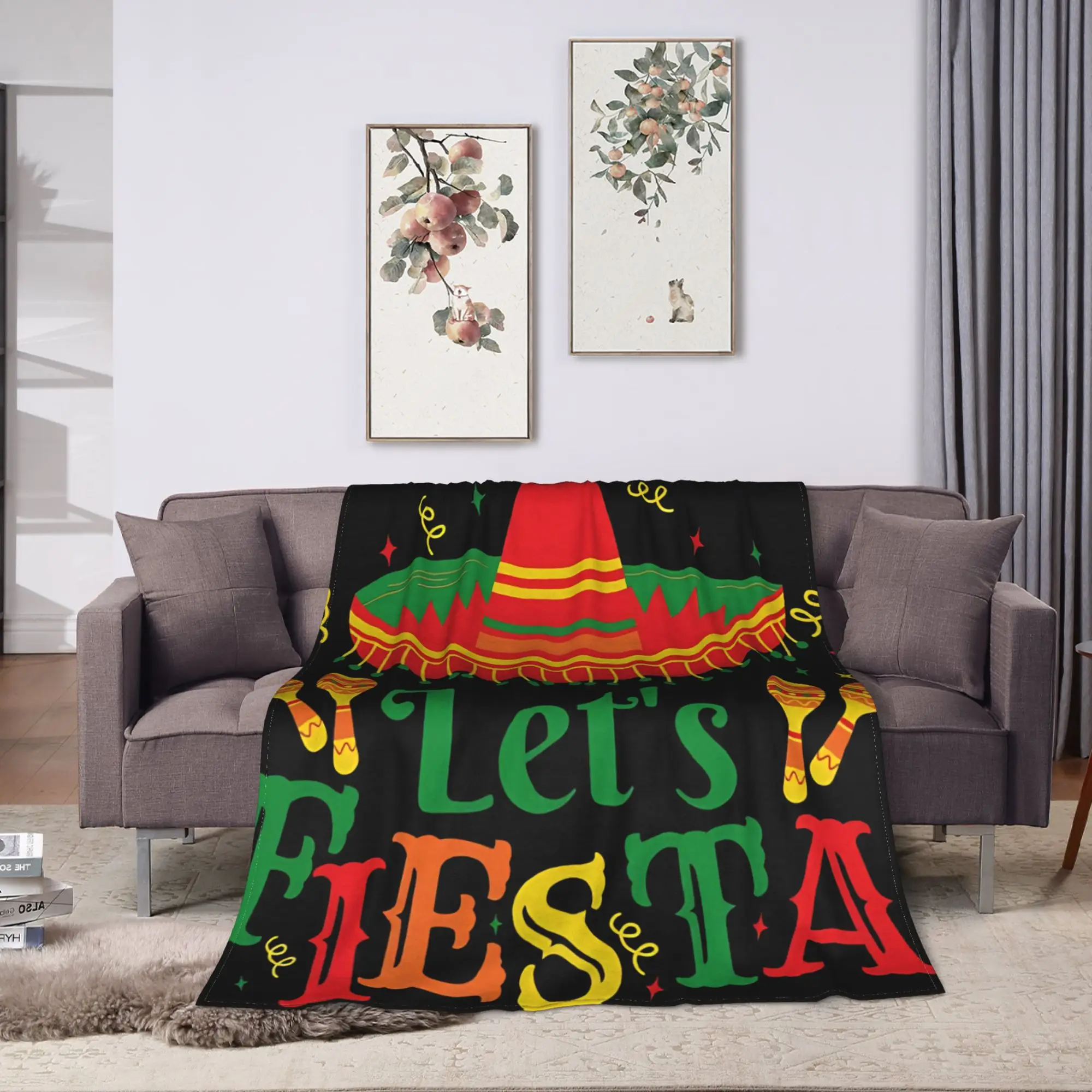 Let's Shift Party Fiesta Blanket Mexican Amigo Cinco De Mayo Warm Plush Bedding Throws For Child Bed Flannel Bedspread Bed Cover