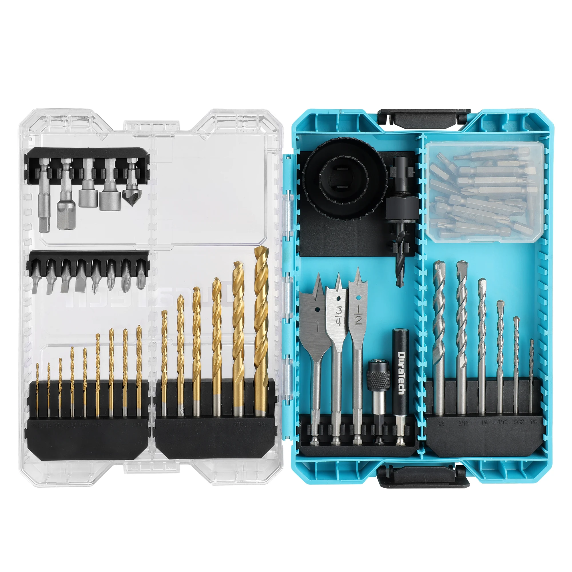 DURATECH Drill Bit Set 66 PCS Driver Bits and Screwdriver Bits Set with Tough Case, Drill Driver Bit Set for Wood, Metal, Cemen