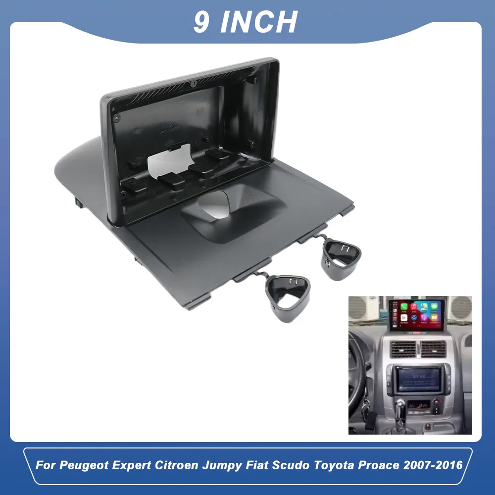 

9Inch Car Frame Fascia Adapter Canbus Box Android Radio Panel Kit for Peugeot Expert Citroen Jumpy Fiat Scudo Toyota Proace 2007