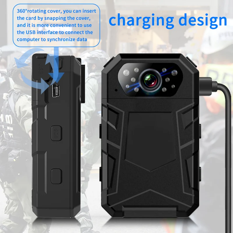4K HD Mini Camera Body Worn Camera with 2.4inch IPS Screen Wearable Portable Body Camera Police Recorder view 3