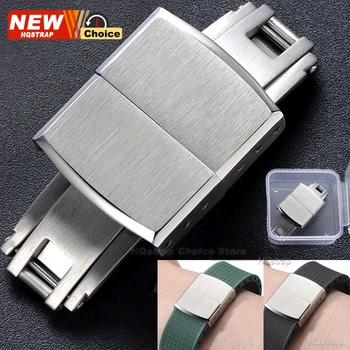 Fast Release Fold Buckle 16mm 18mm 20mm Flat-End Universal Button Double Click Butterfly Watchband Clasp Fashion Steel Buckles 1