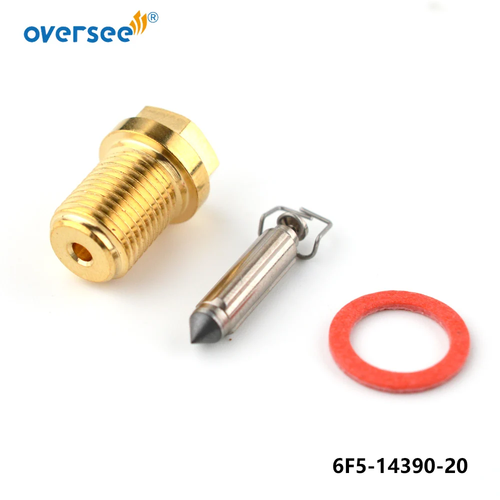 

OVERSEE NEEDLE VALVE SEAT ASSY E40G E40J 40HP K40 40J 6F5-14390-20 21 12 Replace for Yamaha Outboard Engine Motor