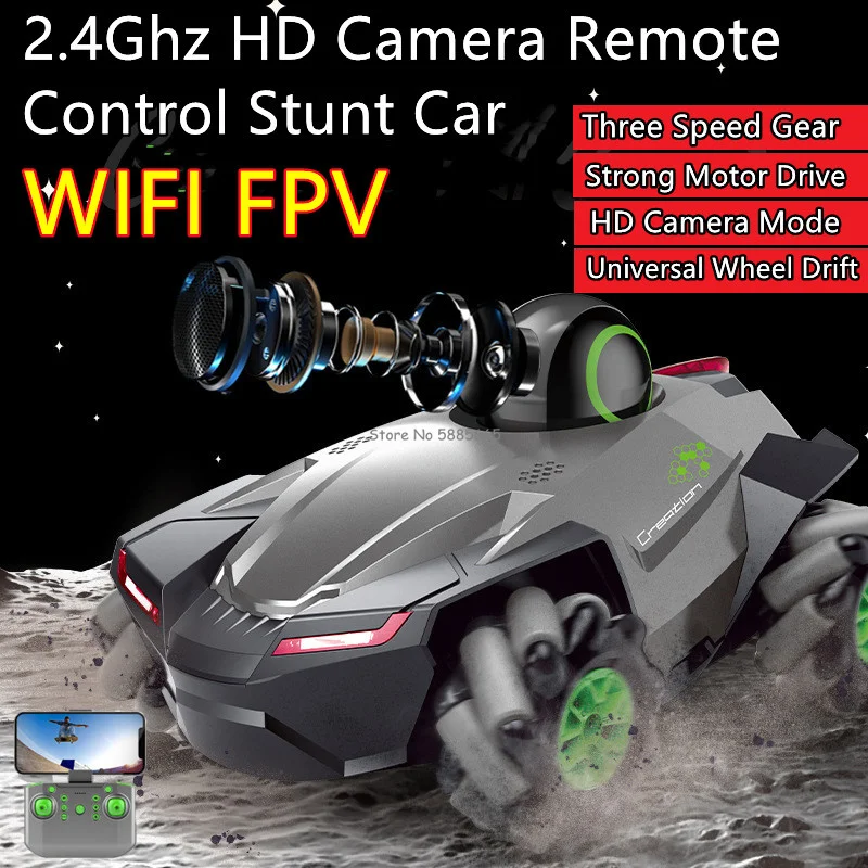 WIFI Real Time Transmition HD Camera High Speed RC Stunt Car 2.4G Multidirectional Driving Remote Control Drift Racing Car Toy