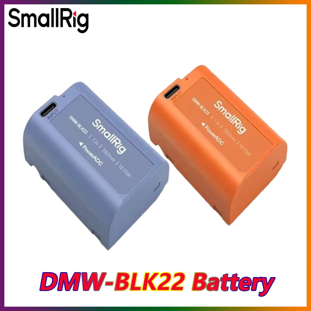 SmallRig DMW-BLK22 USB-C Rechargeable Camera Battery 5V 2A and 2400mAhFor For LUMIX GH7 GH6 G9II S5 IIX S9 S5 IIX