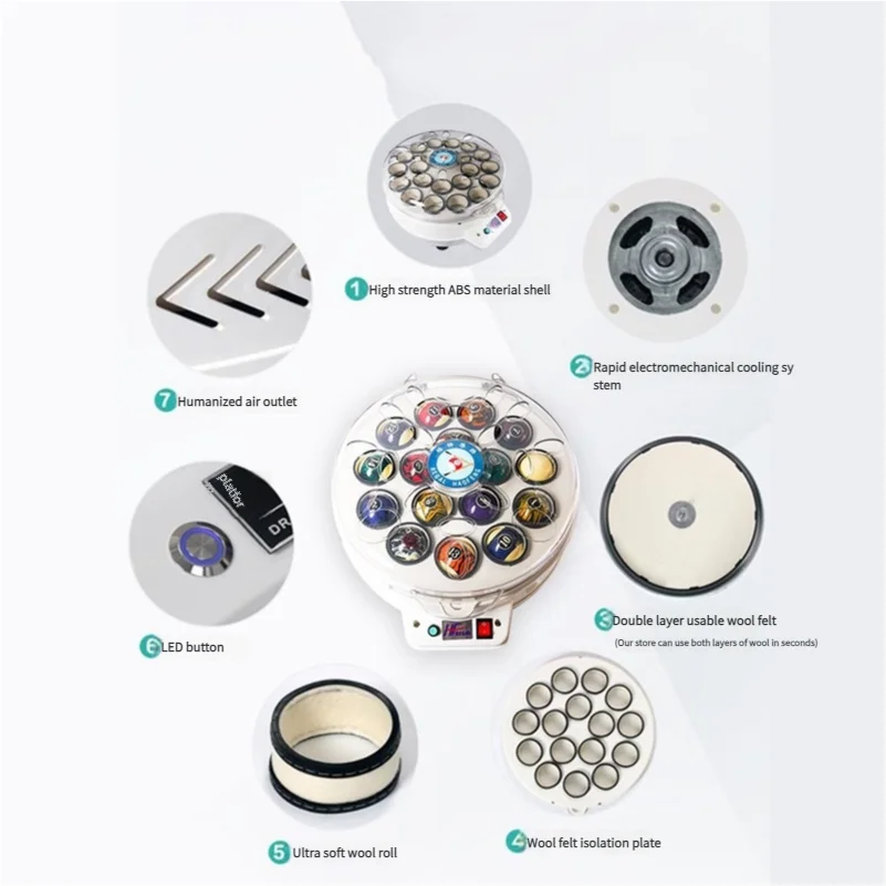 Middle Eight in the United States 16 Balls Automatic Pool Ball Cleaning Washer Polisher Machine  Billiard  Washing Cleaner