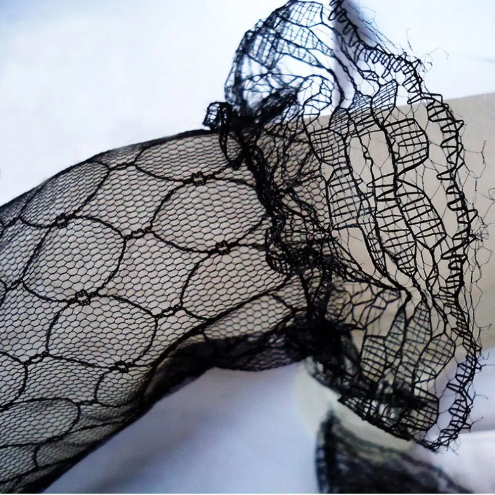 Retro Performance Banquet Dress Accessories Short Dinner Dress Wedding Bridal Mesh Gloves Thin Mittens Lace Gloves