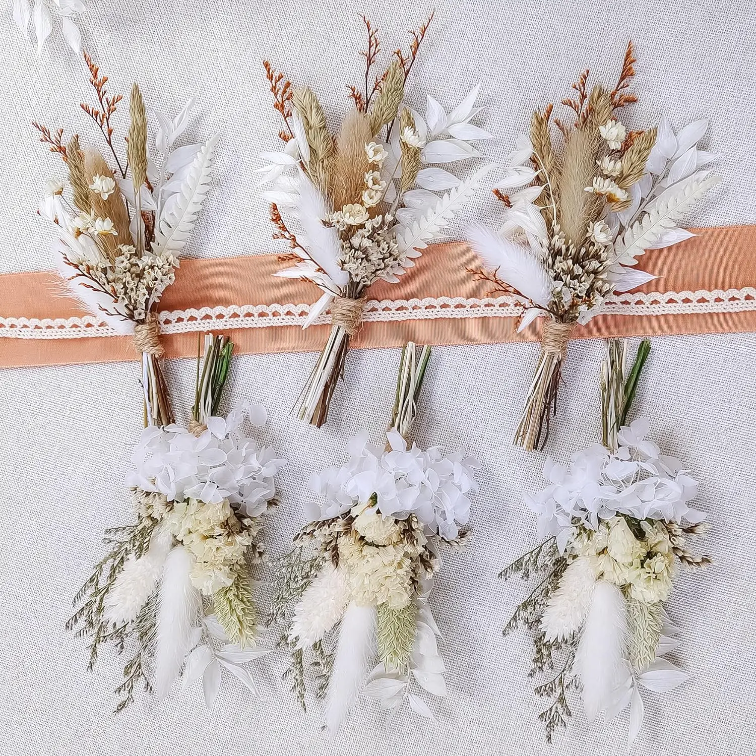 Wedding Decor Mini Dried Flower Bouquet Boho Boutonniere for MenTable Centerpieces Dry Pampas Grass Birthday Cake Flowerswedding