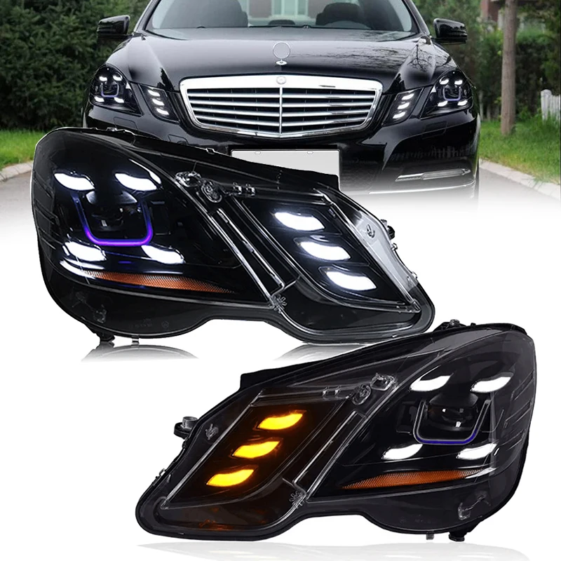 Car Lights for Mercedes-benz W212 2009-2013 E Class E200 E300 LED Auto Headlight Assembly Upgrade Porsche Design Bicofal Lens