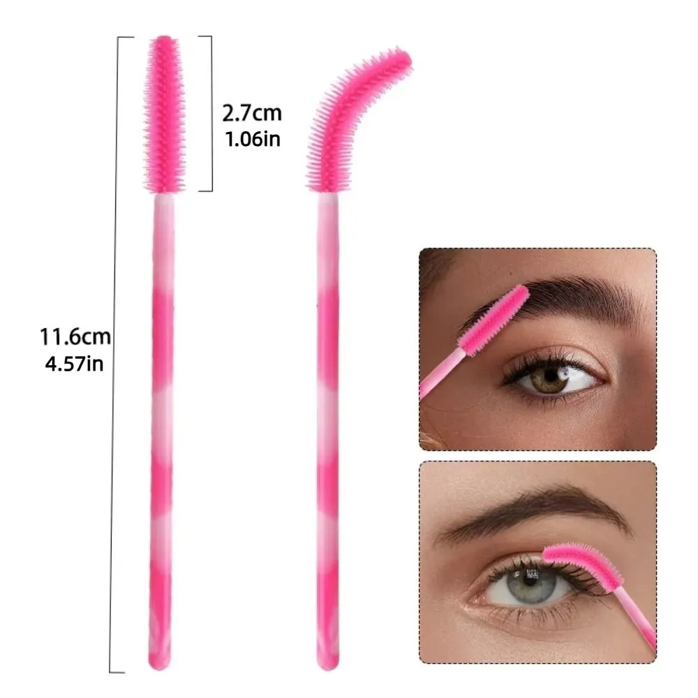 Brosses à cils jetables, outils de maquillage, brosse de maquillage en Silicone, microbrosse, couleur arc-en-ciel, applicateur de Mascara, 50 pièces