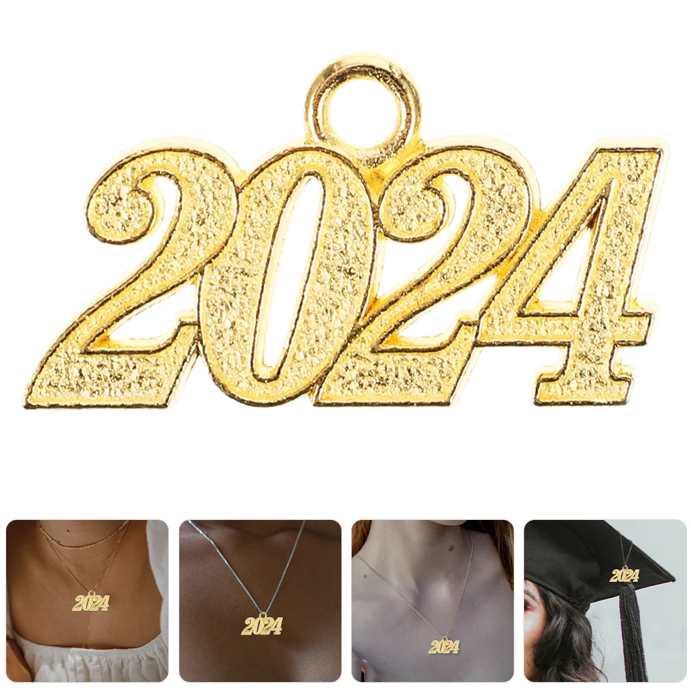 25 Pcs Pendant 2024 Number Charms Lettering Jewelry Alloy DIY Crafts Making Pendants