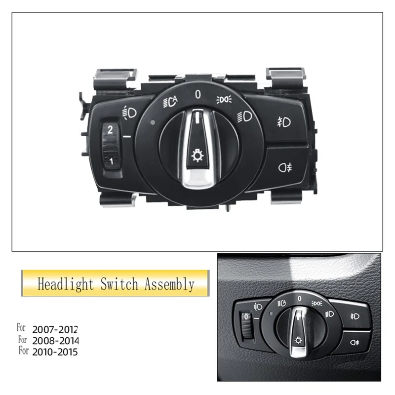 

A85E-61319169406 Headlight Control Switch For BMW 1 3 Series E82 E88 E90 LCI E91 LCI X1 Angle Adjustment Mode Headlamp Switch