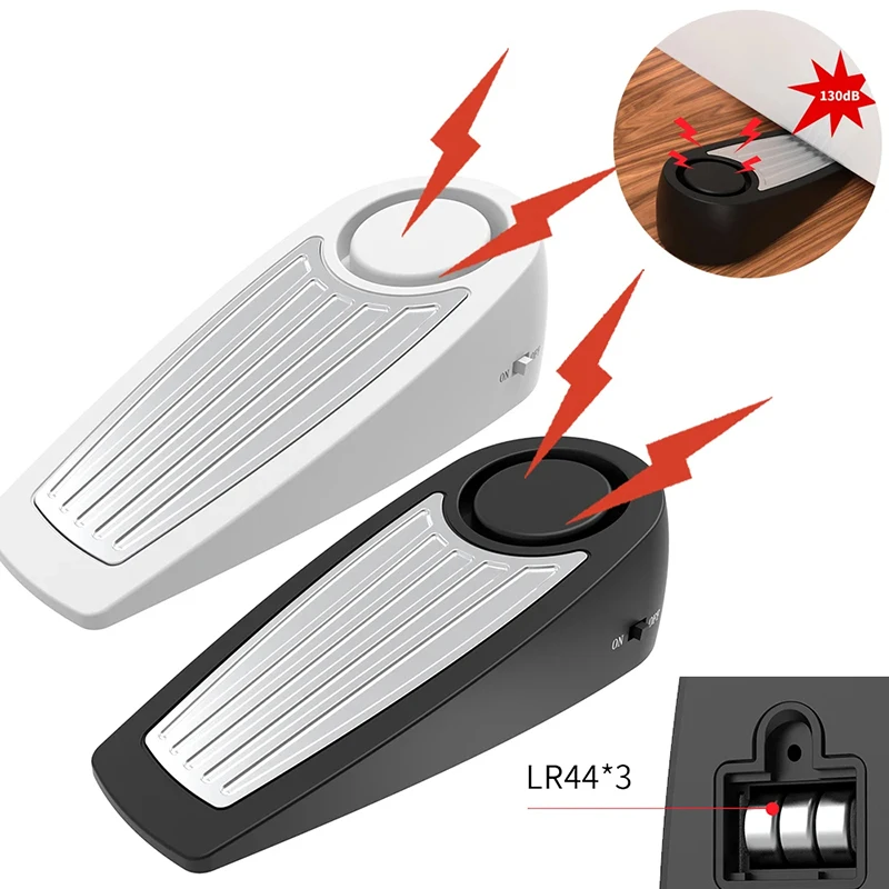 130dB Door Stop Alarm Portable Security Detection For Home Wedge Shaped Door Stopper Alert System Personal Defense