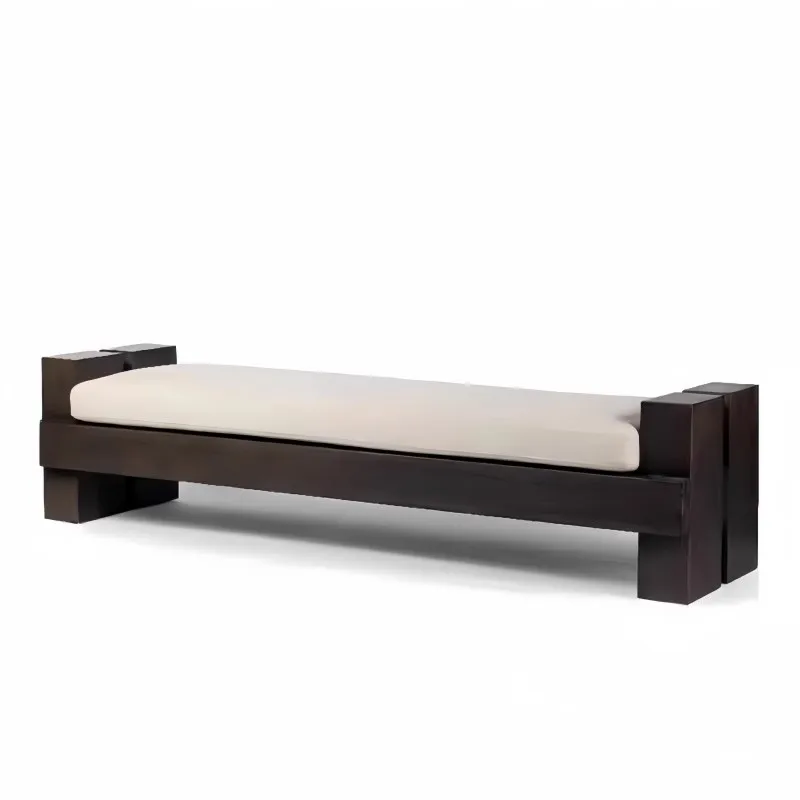 Wabi Sansan Wind Solid Wood Bedside Stool Homestay Log Bench TV Cabinet Living Room Home Shoe Change Stool Pier Short Stool