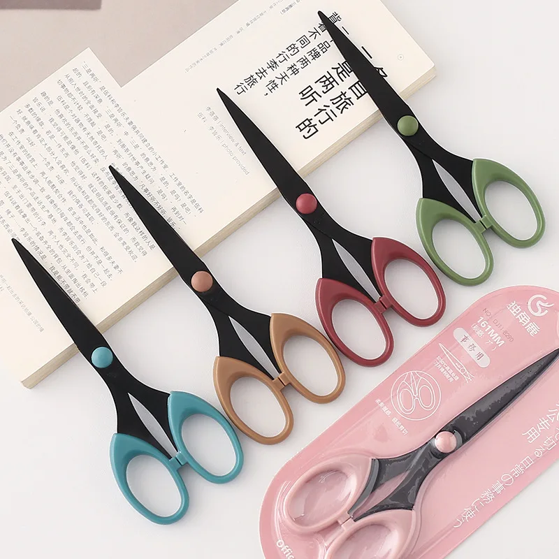 Morandi-Color Scissor with Stainless Steel Blade, Safe Design Cutter, Fine Art, Diário, Álbum, Artesanato, Papelaria, Escritório, Material Escolar