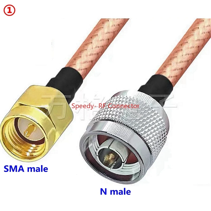 RG400 Coaxial Cable Double Shielded Crimp for L16 N Type Male To SMA Male Female  Connector Extension Fast Delivery Brass Copper