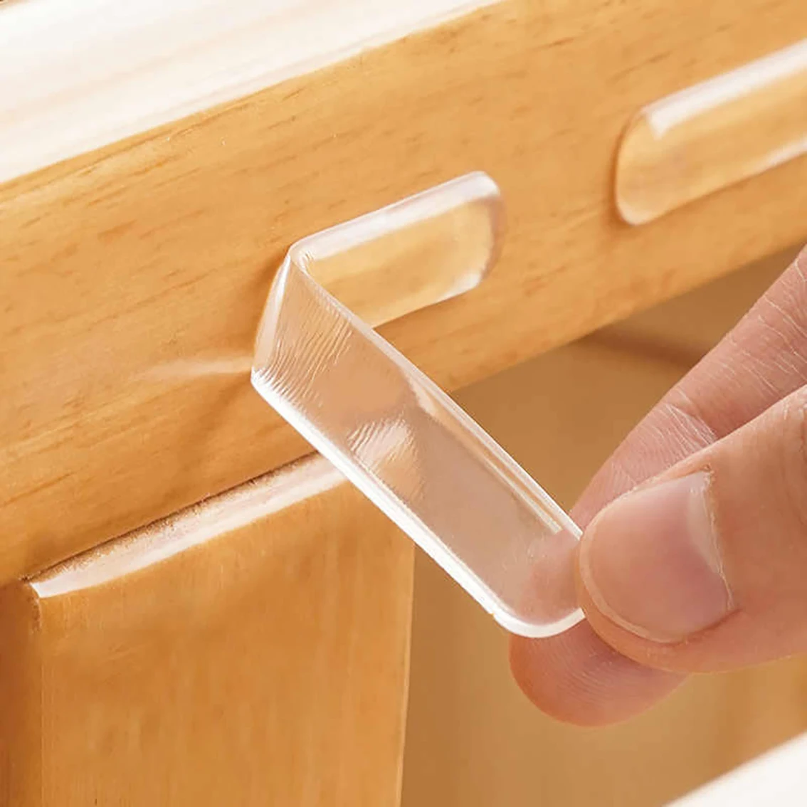 60*10mm Siliconen Anti-collision Strip Ovale zelfklevende Traceless Transparante Zachte Sticker Deurklink Stopper protector Mat