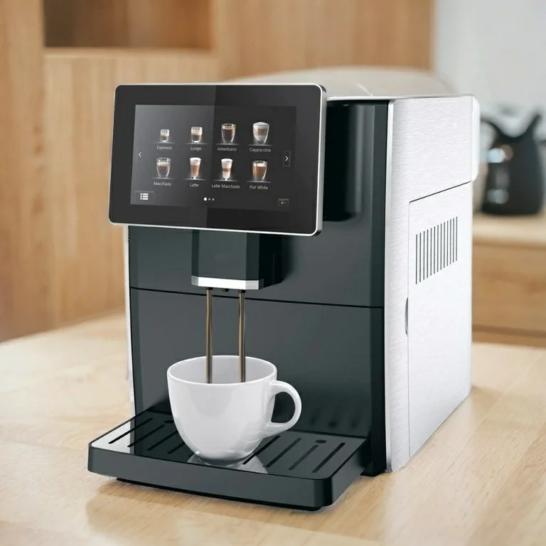 Italian Stainless Steel Fully Automatic Commercial Cappuccino Coffee Machine for Smart Home Integrated Grinding Touch Household