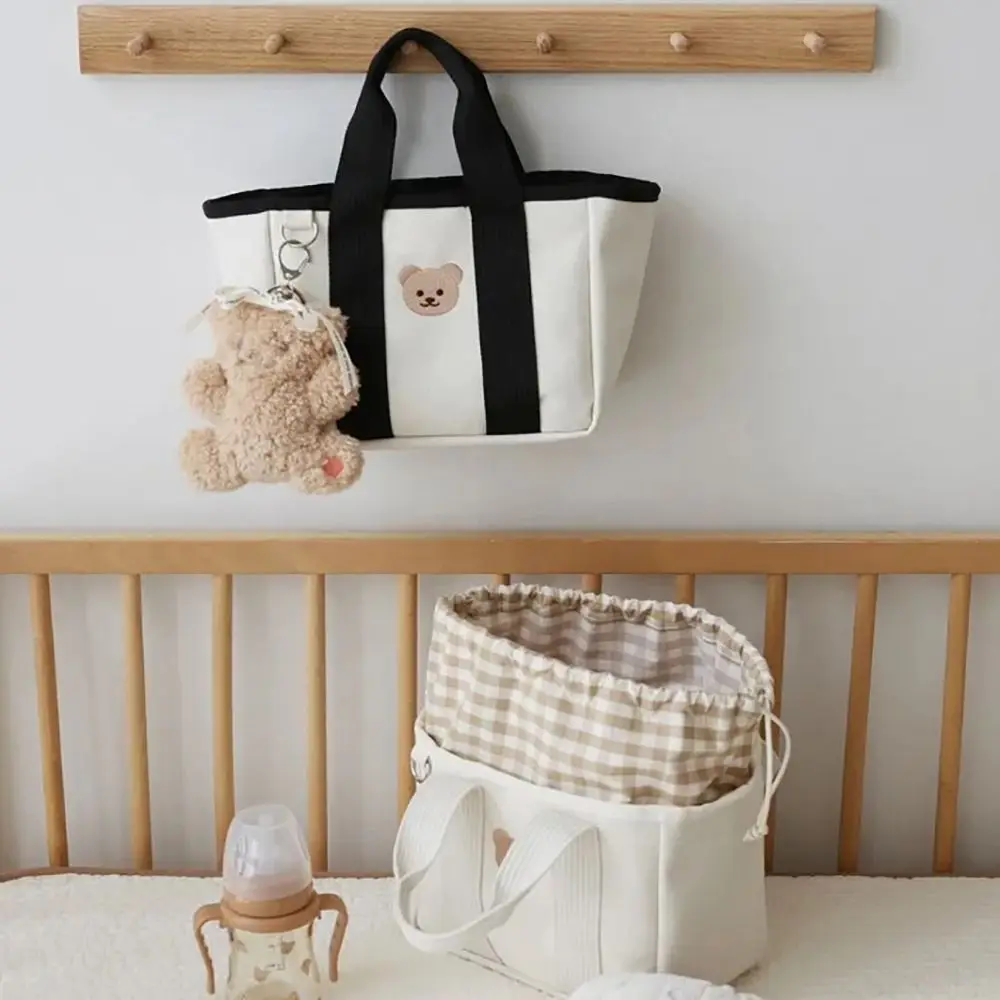 Cute Multifunctional Mommy Bag Casual Portable Outdoor Handbag Canvas Newborn Baby Care Diaper Bag