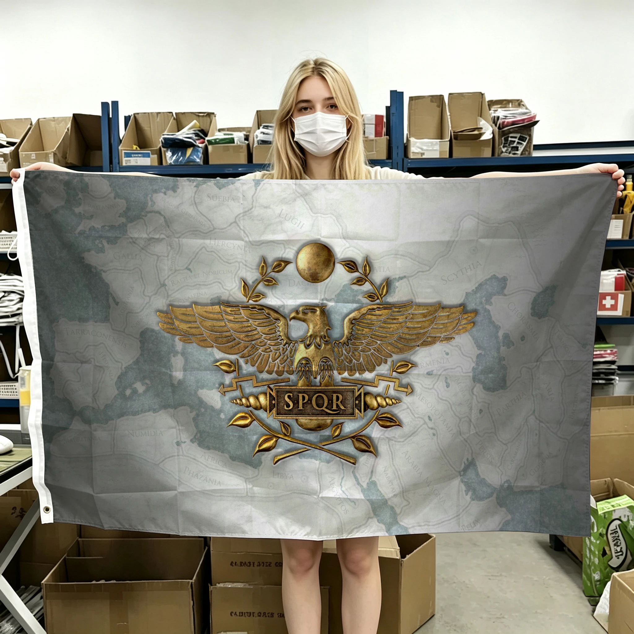 60x90cm 90x150cm 120x180cm Roman Empire Senate People Of Rome Eagle SPQR Flag National Tapestry Polyester Banner Decoration