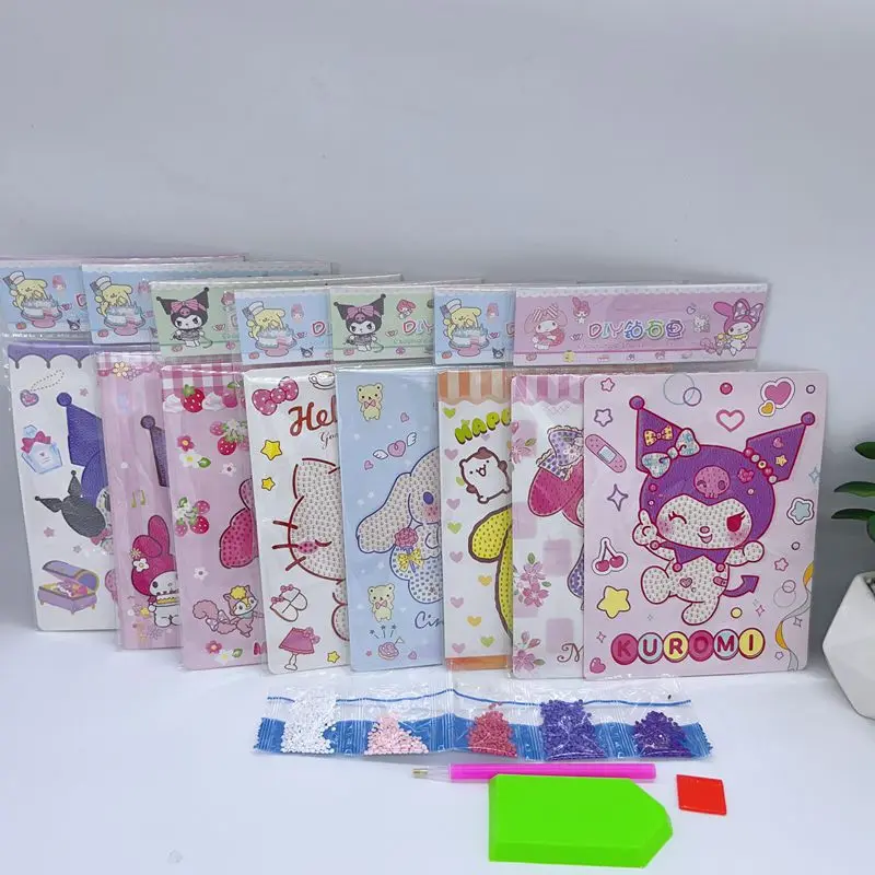 Imagem -04 - Sanrio-pintura Diamante dos Desenhos Animados para Crianças Hello Kitty Minha Melodia Cinnamoroll Artesanal Pontilhada Cristal Brinquedo Faça Você Mesmo 16 Pcs