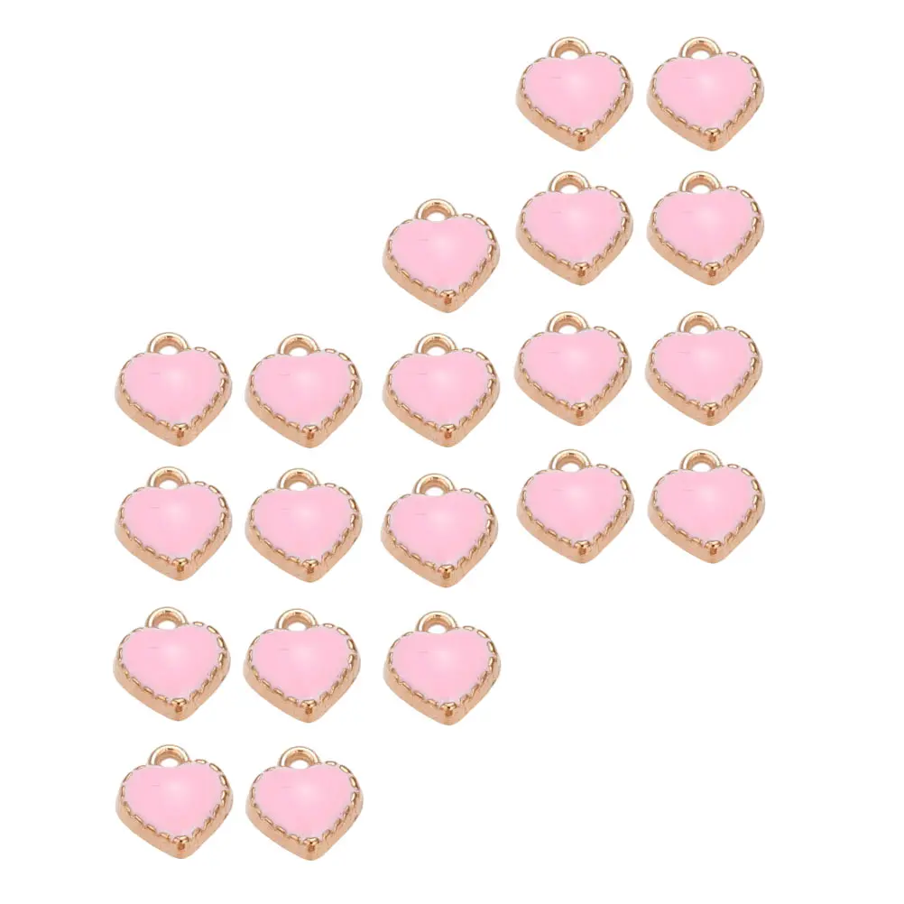 

20pcs Heart Shaped Alloy Pendants Necklace Big Hole Jewelry Decors Charms DIY Love Shape Accessories Craft Supplies