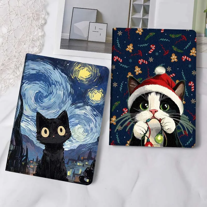 

Cartoon Black Cat Night Sky Gift Tablet Case For Samsung Tab Galaxy S6 S11 A A7 A8 A9 A11 10.1 10.4 10.5 Plus Lite