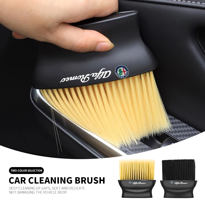 Car Soft Brush Car Crevice Dust Removal Artifact Brush For Alfa Romeo Mito Brera 147 Giulietta 159 156 Stelvio Sportiva Giulia