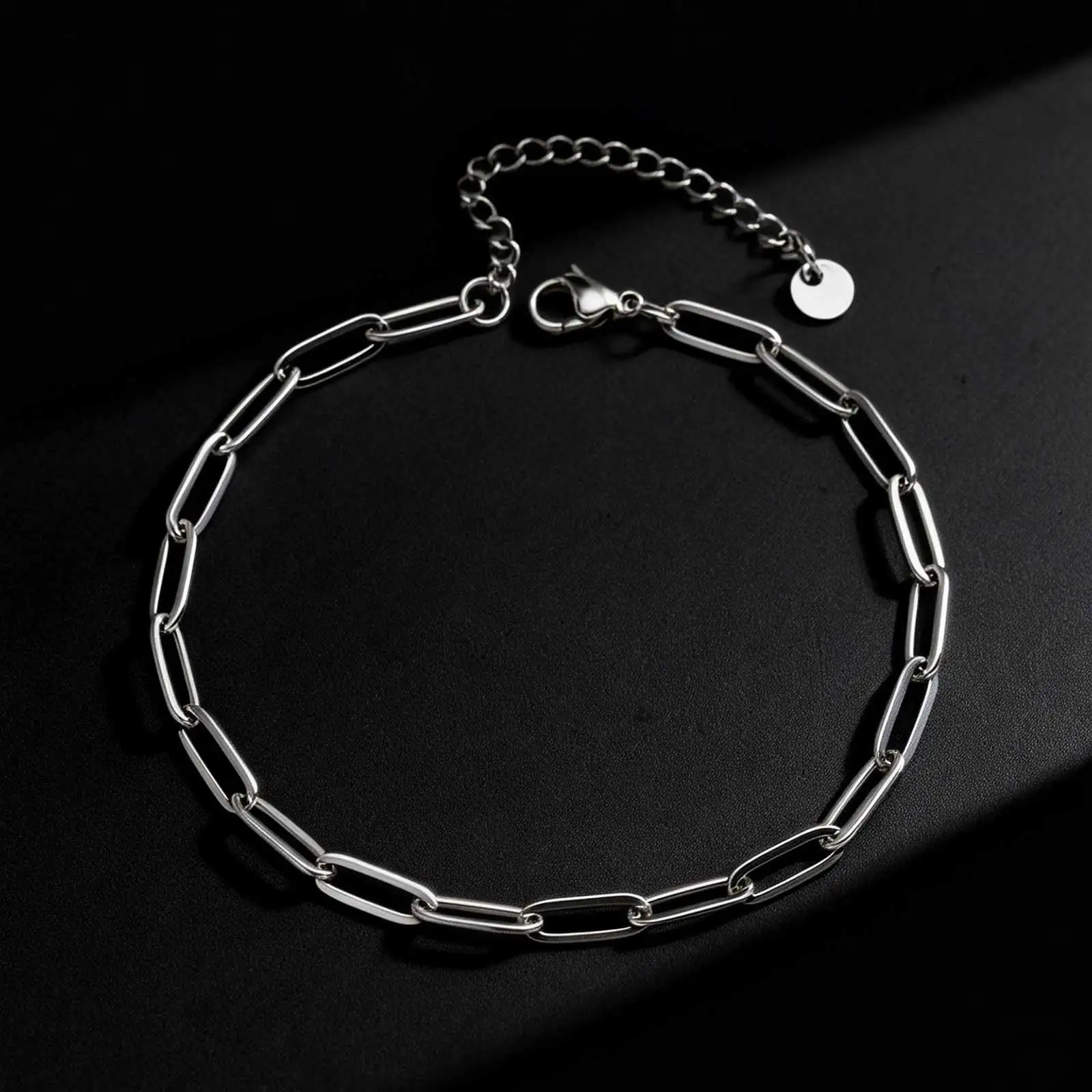 Wasserdichtes Edelstahl-Fußkettchen für Männer, lässige silber- und goldfarbene Fußkettchen, Armband, Figarokette, kubanische Kette, Fußkettchen. – Detail 5