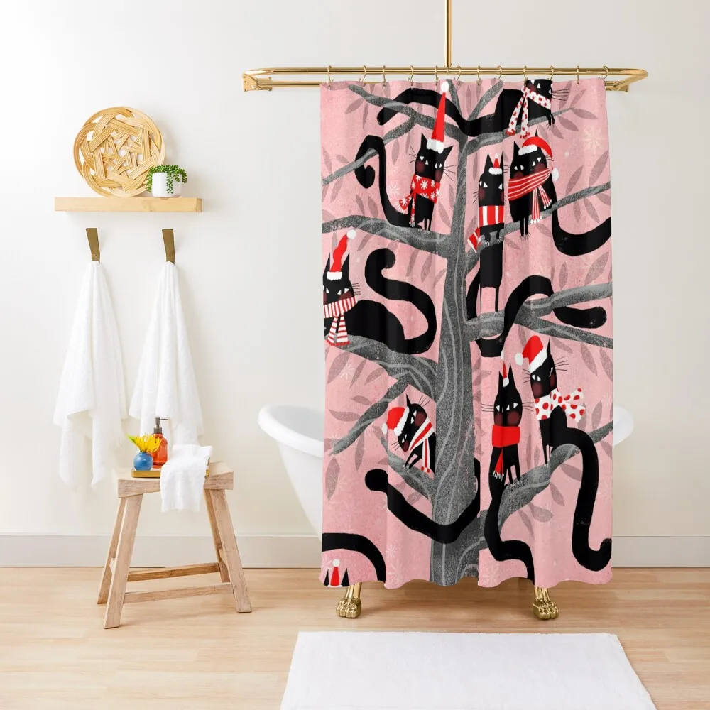 

SANTA CATS Shower Curtain Modern Accessory Bathrooms Luxury Bathroom Modern Bathroom Accessories Shower For Bathrooms Curtain