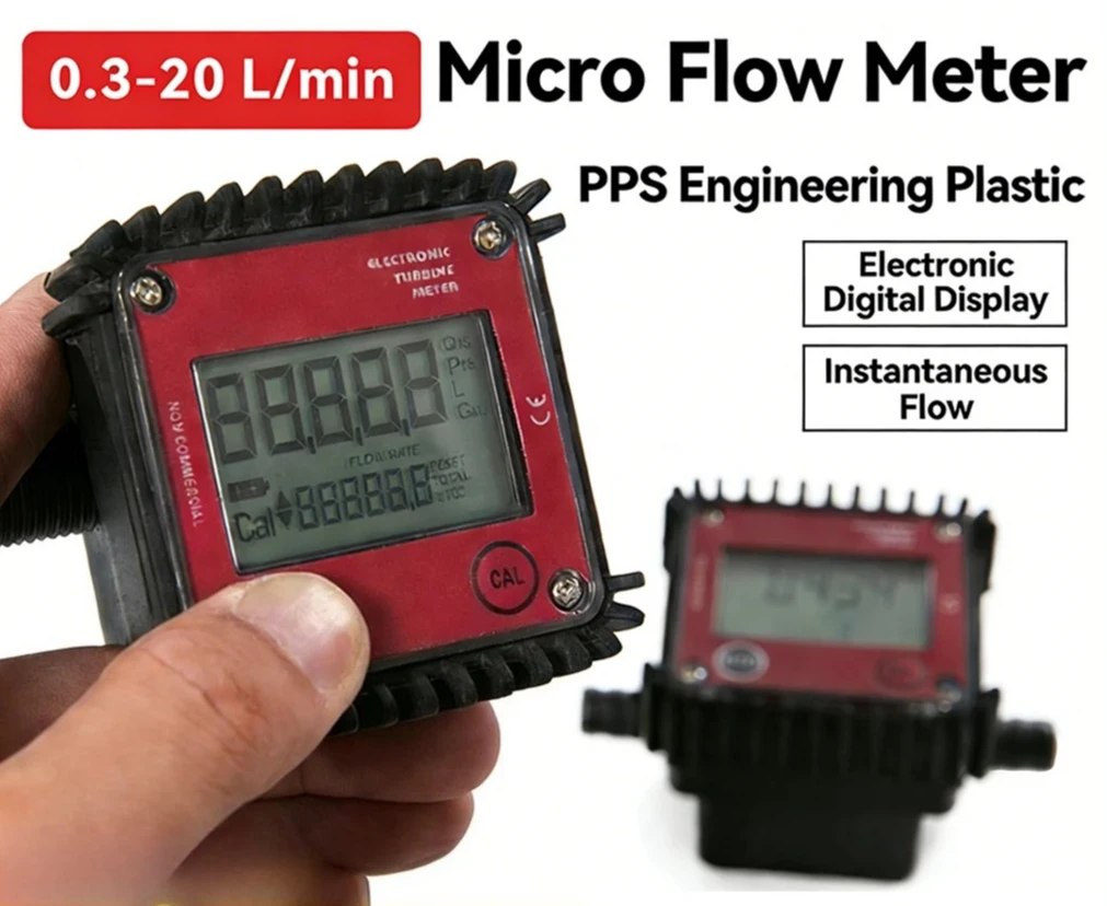 

K24 External Thread Flow Meter High Precision Digital PPS Gear Flowmeter For Water Urea Die Sel Fuel Liquid Flow Sensor G1/2 G3/
