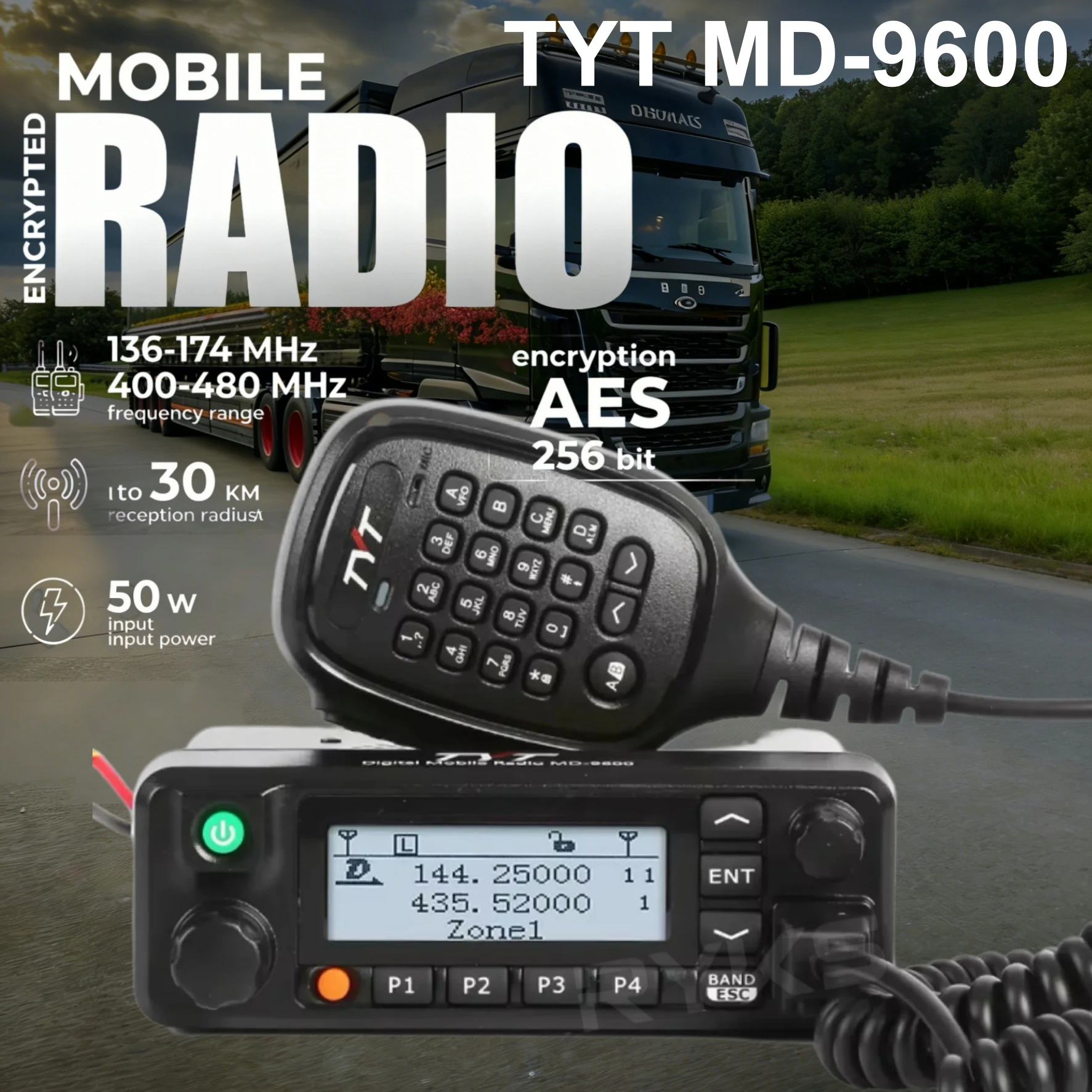 

Новая цифровая радиостанция TYT MD9600 Plus с шифрованием AES256, DMR, 50 Вт, MD-9600 PLUS, двухдиапазонная (136-174 и 400-480 МГц), мобильная радиостанция.