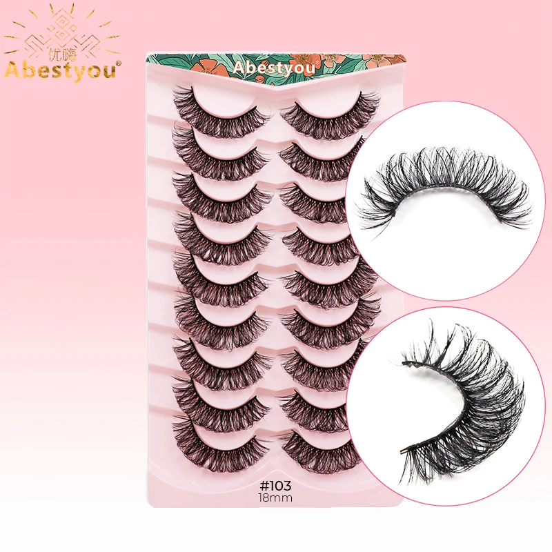 Abestyou 3d 9pairs Natural Russian Strip Soft Lashes Extension Accessories Soft Mink Eyelash Korean Makeup Products Para Mujeres