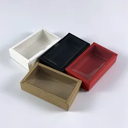 투명 PVC 창 빈 포장 선물 상자 웨딩 생일 파티 캔디 쿠키 케이크 상자와 20pcs 접는 골판지 상자