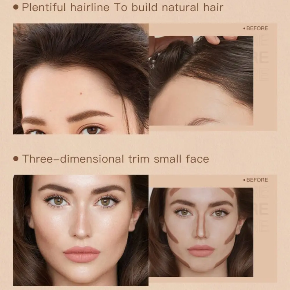 Eyebrow Razor One Step Brow Stamp Face Razor Brush Double Head Eyebrow Cream Waterproof Beauty Repair Hairline Trimming Tool