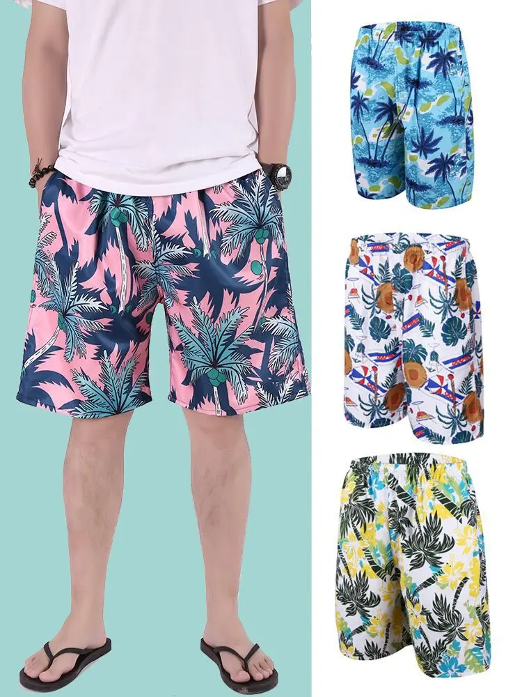 

Beach Pants Men's plus Size Quick-Drying Loose Thin Men's Shorts Sports Casual Flower Pants Hot