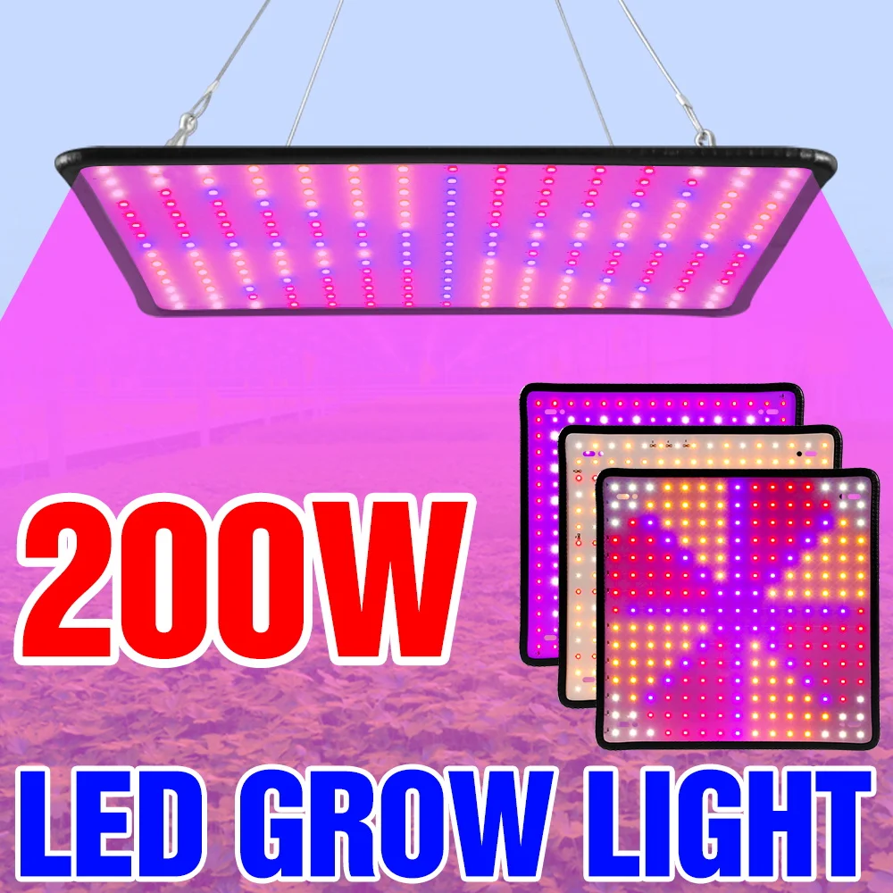 

200W LED Quantum Board Grow Light Full Spectrum Plant Lamp Greenhouse Tent Interior Succulent Potted Cactus Hydroponics Lighting
