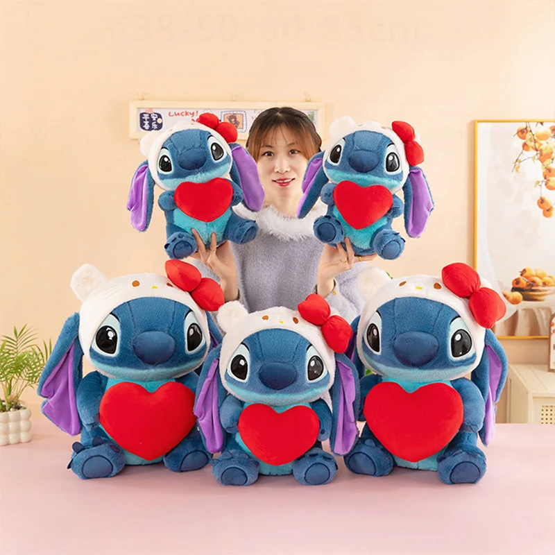 

Disney Stitch Holding Heart Plush Toy Super Soft Stuffed Doll Kawaii Cross Border Hot Sale Birthday Gift for Girls Kids