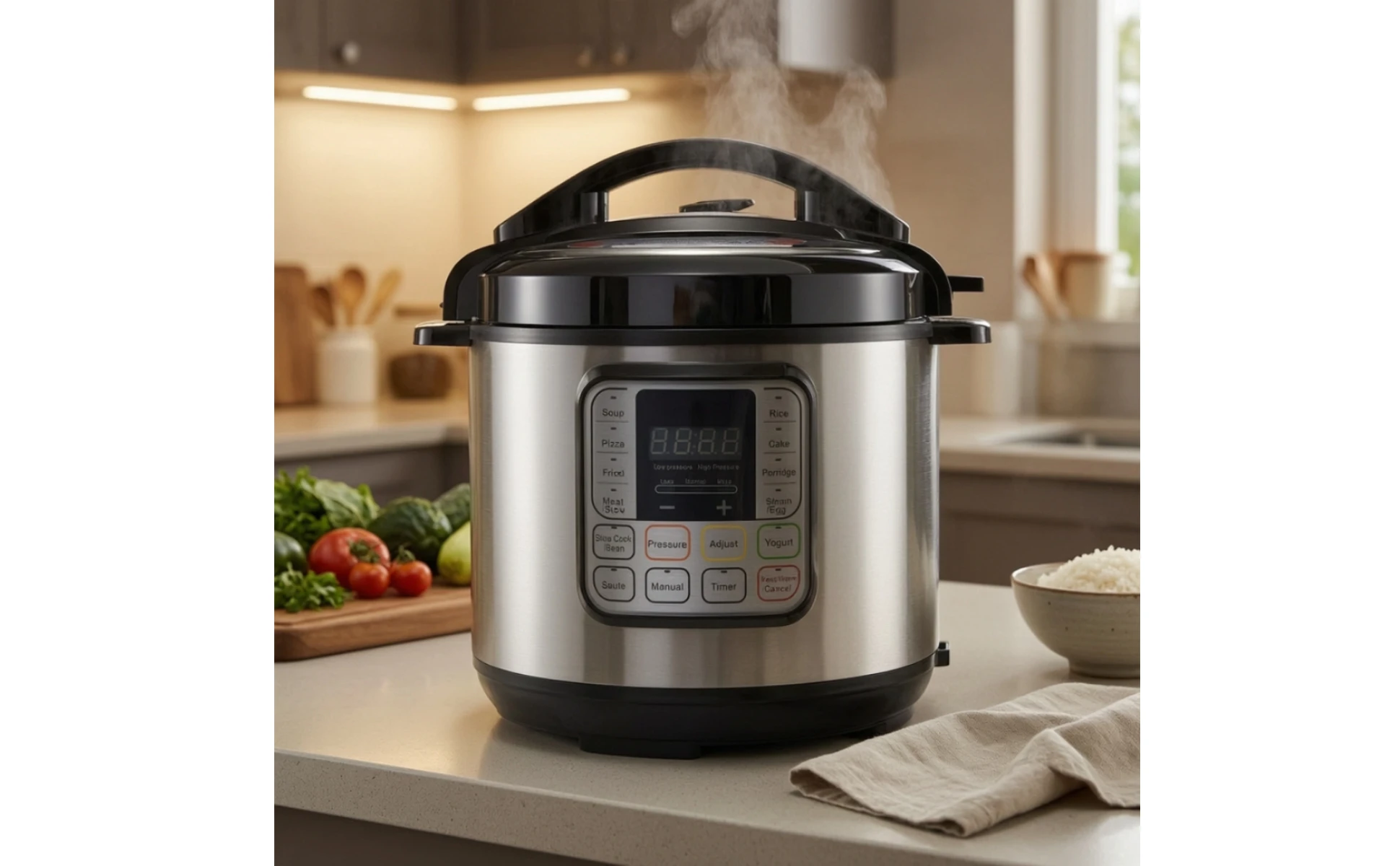 Electric Pressure Cooker Stainless Steel Pressure Cooker with Removable Pot Multicooker Compact Appliance Safe for Home Cooks Electric Pressure Cooker Stainless Steel Pressure Cooker with Removable Pot Multicooker Compact Appliance Safe for Home Cooks