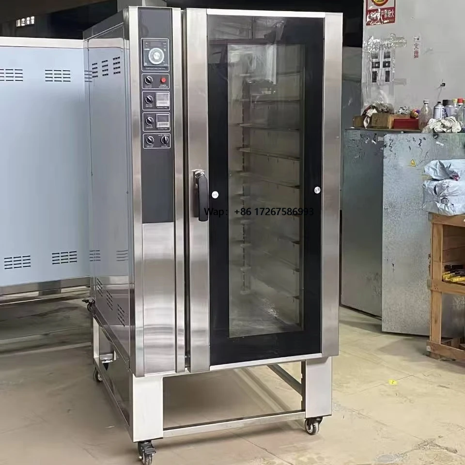 Commercial 10 Trays 400x600 mm Hot Air Electric Convection Oven Having Steam System Baking Pizza Bread Oven With 2 Layers Shelf