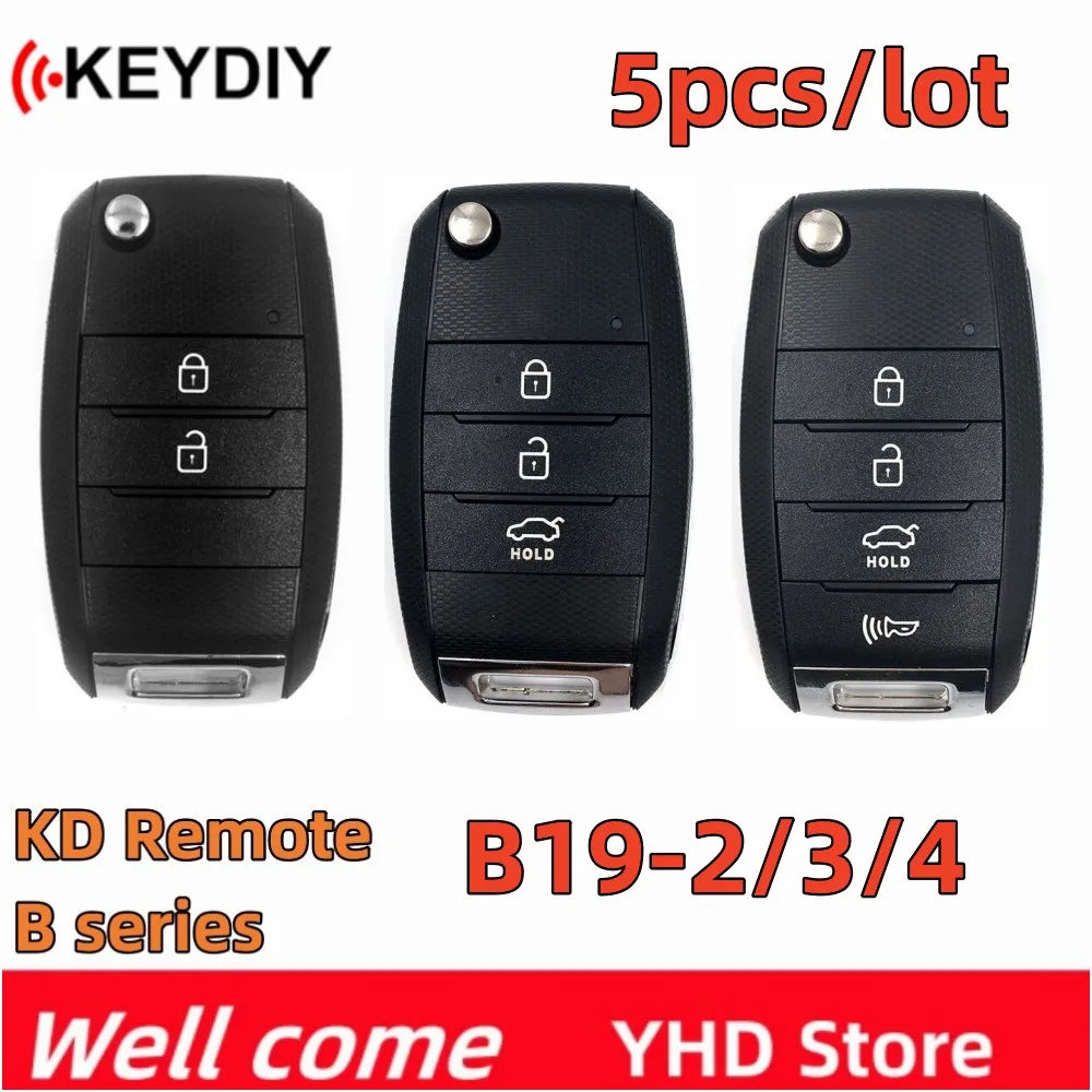 

10pcs Keydiy KD B19 Universal Remote Key 2/3/4 Buttons Car Remote Key for KD900 KD-x2 KD Mini Key Programmer