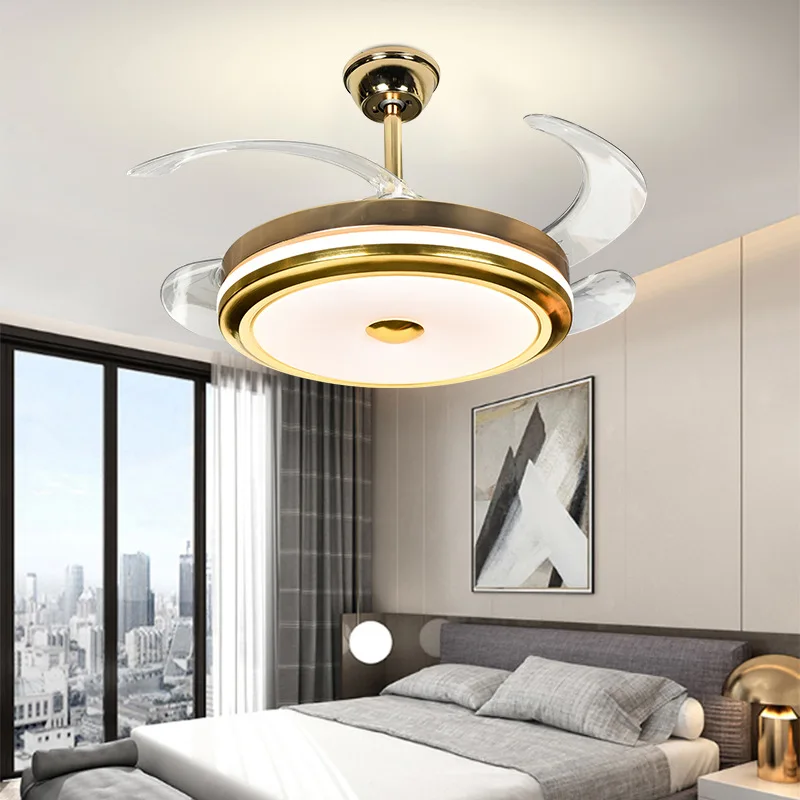 Modern Design Sustainable Shine Eco-Friendly LED Fan Lights Long-Lasting with Remote Control for Living Room Metal Body