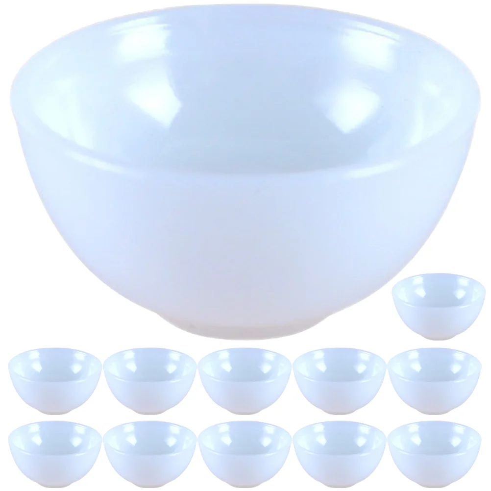 12 Pcs Simulation Bowl Model Mini House Ornament Accessory for Headset Miniature Kitchen Tableware Plastic Decor Dining