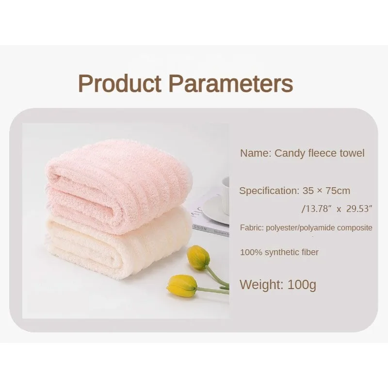 1PC Ultra Soft and Quick-Dry Towel with Candy Stripes Perfect for Home and Travel Candy Corduroy Style 35x75cm Comfortable Warm