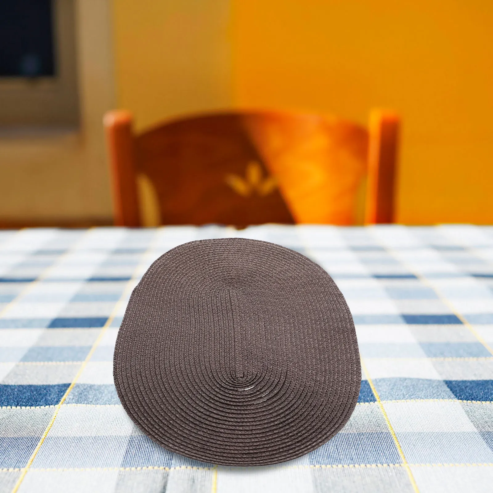 Juego de manteles individuales tejidos, vajilla resistente al calor, tapete para cubiertos antideslizante para mesa de comedor, posavasos reutilizable tejido a mano, 4 Uds.
