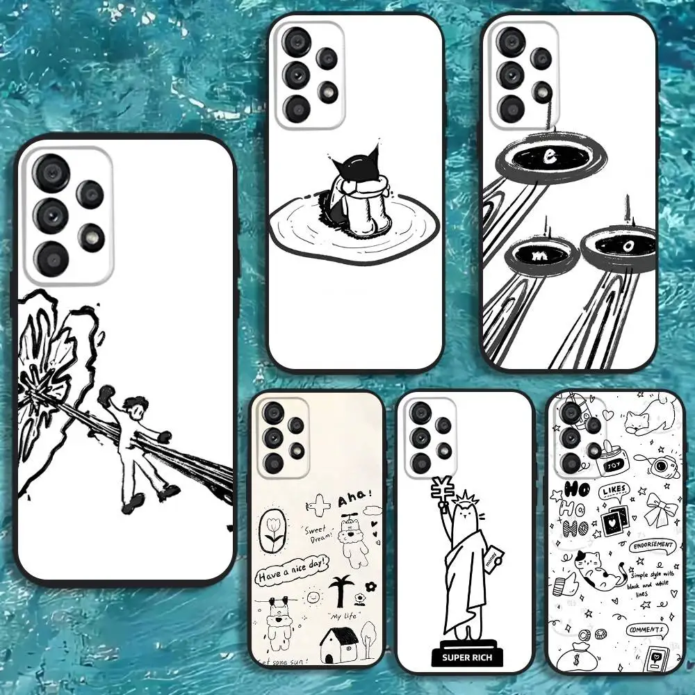 

Cool cute graffiti Phone Case For Samsung Galaxy A20,A21s,A22,A31,A32,A52,A53,A72,73,A80 Soft Black Cover