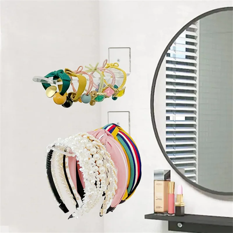 Clear Acrylic Wall Mounted Headband Storage Rack Minimalist Wall Display Shelf For Home Display Rack Hanger Holder Organizer