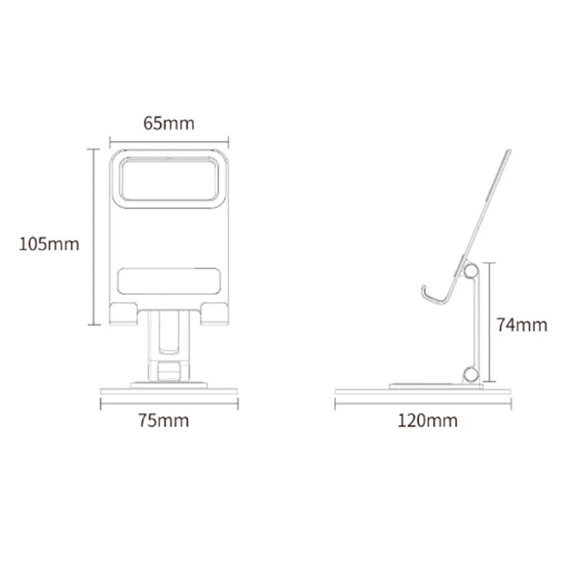 360°Rotatable Phone Holder For Desk, Adjustable Angle Height Phone Stand,Foldable Phone Holder For All Phone Device image 6